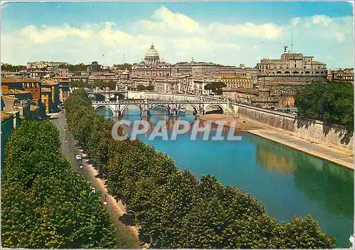 Cartes postales moderne Roma Castel S Angelo e S Pierre del lungo Tevete