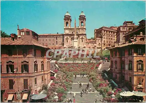 Cartes postales moderne Roma Place d'Espagne et Eglise de la Trinite des Montagnes