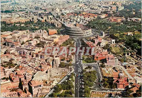 Moderne Karte Roma Le Colisee vu de l'avion