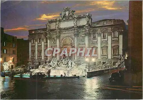 Moderne Karte Roma La Fontaine de Trevi Nocturne