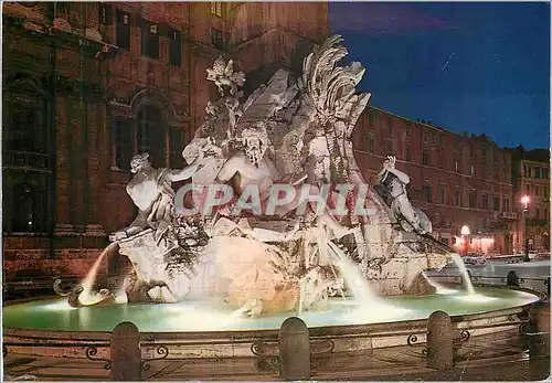 Cartes postales moderne Roma Place Navona (la nuit)