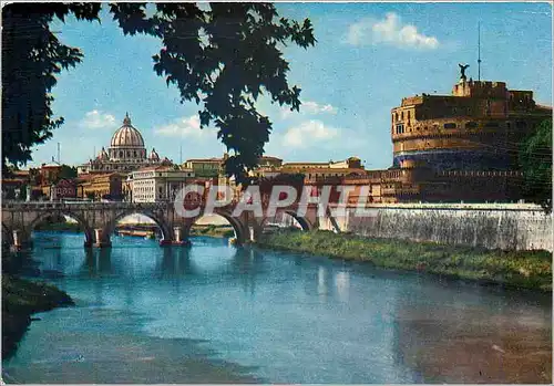 Moderne Karte Roma Pont et Chateau Sant Ange