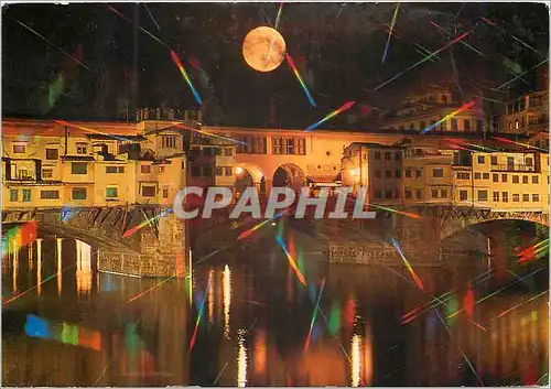 Cartes postales moderne Firenze Le Ponte Vecchio la nuit