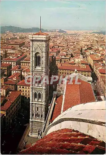 Cartes postales moderne Firenze Le Campanil de Giotto vu de la Coupole de la Cathedrale