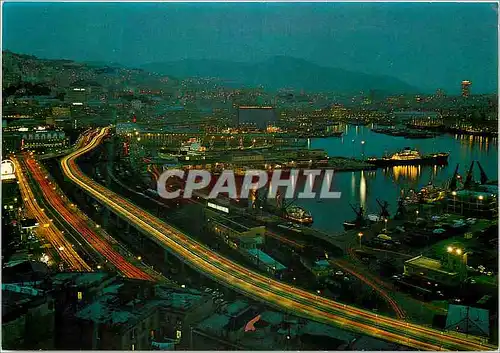 Cartes postales moderne Genova du notte oport et route elevee
