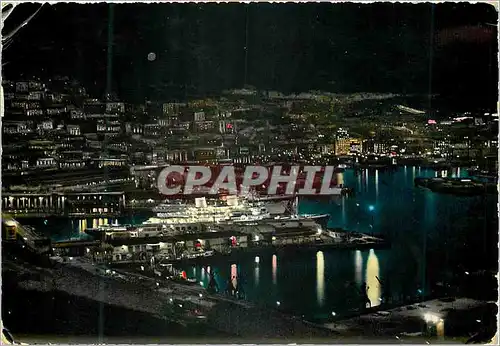Cartes postales moderne Genova le port vue generale de nuit