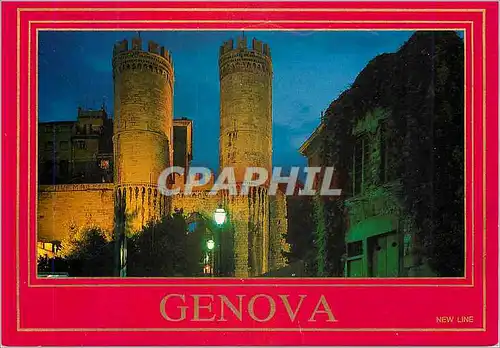 Cartes postales moderne Genova place dante tours de pote soprana et maison de christophe colomb