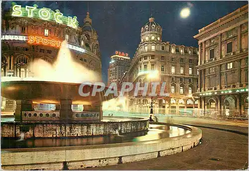 Cartes postales moderne Genova di notte piazza de ferrari