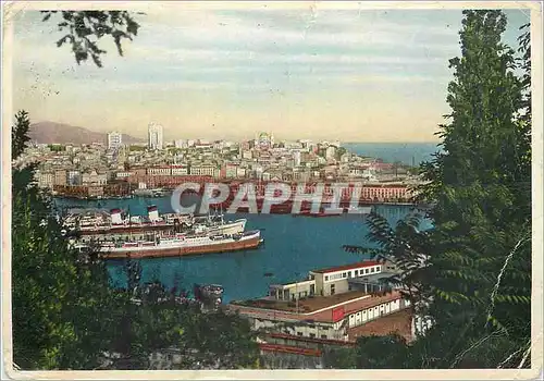 Moderne Karte Genova le port vue generale Bateaux