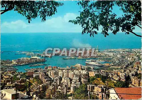 Moderne Karte Genova vue generale prise du righi