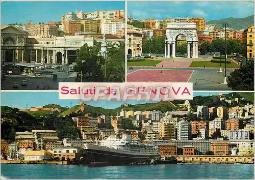 Cartes postales moderne Genova un bonjour Bateau Paquebot