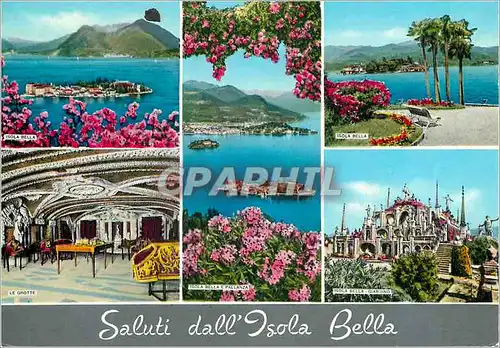 Cartes postales moderneLac majeur isola bella salutation