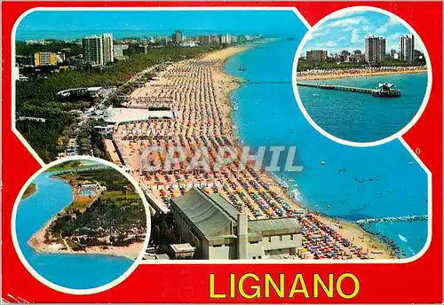 Cartes postales moderne lignano pineta vedute aerea della spiagga e le foci