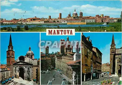 Cartes postales moderne Mantova panorama del logo inferiore
