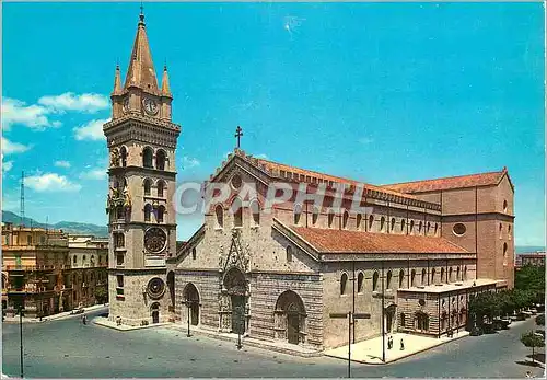 Moderne Karte Messina la cathedrale l'horloge du clocher haut de 65 m