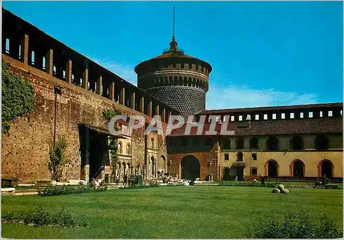 Cartes postales moderne Milano Chateau des Sforza La cour