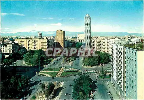 Moderne Karte Milano Place de la Republique Panorama