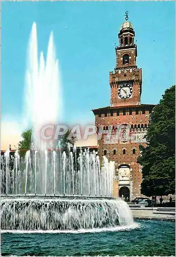 Cartes postales moderne Milano Fontaine et tour du Filarete
