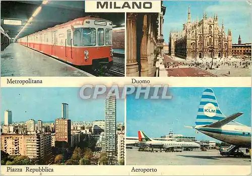 Cartes postales moderne Milano Metro Avion Piazza Repubblica