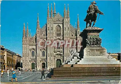 Moderne Karte Milano Duomo et Monument a Vittorio Emanuele IIe