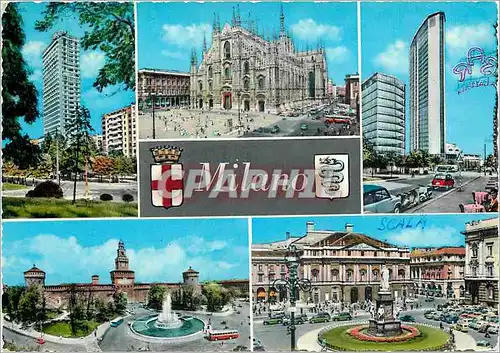 Moderne Karte Milano Souvenir de Milan