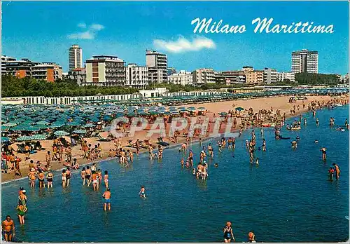 Moderne Karte Milano Marittima Hotels et plage vue de la mer