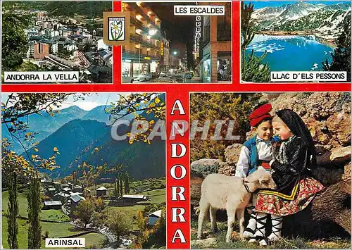 Moderne Karte Andorra Valls d'Andorra Different aspects Arinsal