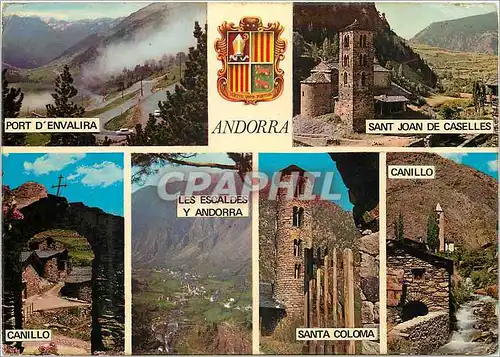 Cartes postales moderne Andorra Valls d'Andorra Differents aspectes Port d'Envalira Sant Joan de Caselles Canillo Sant