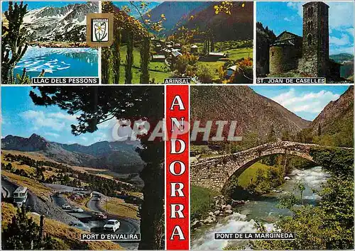 Moderne Karte Andorra Valls d'Andorra Different aspects