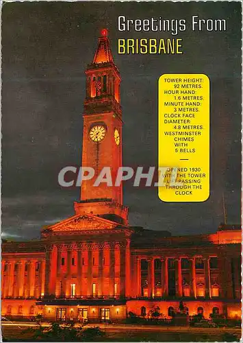 Cartes postales moderne Brisbane City Hall By Night