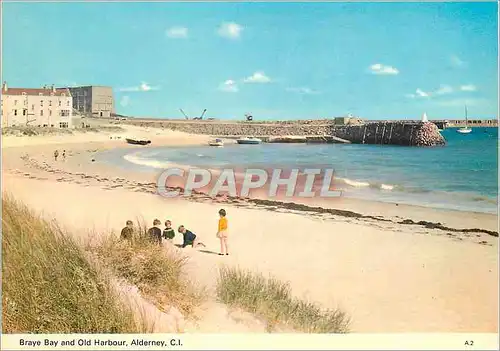 Moderne Karte Alderney Braye Bay and Old Harbour