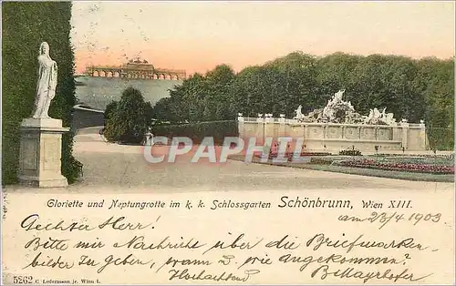 Cartes postales Wien Gloriette und Neptungrotte im k k Schlossgarten
