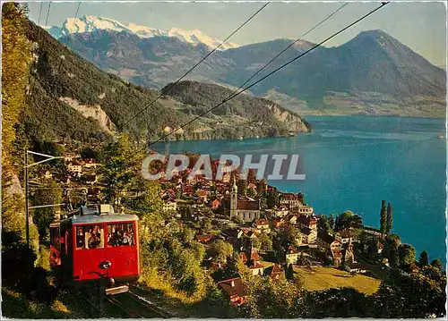 Cartes postales moderne Vitznau am vierwaldstattersee mit rigi bahn und niswaldner alpen Train