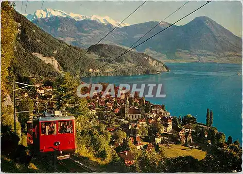 Moderne Karte Vitznau am vierwaldstattersee mit rigi bahn und niswaldner alpen Train