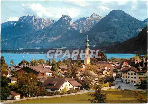 Moderne Karte Malerisches salzkammergut am wolfgangsee berge von links rettenkogel 1781 m