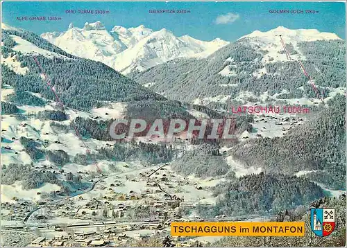 Moderne Karte Tschagguns 700 m schigebiet golm und grabs montafon osterreich