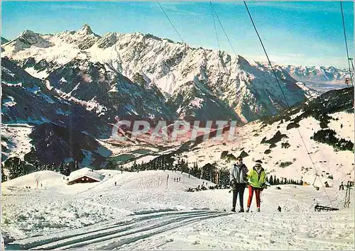 Cartes postales moderne Schigebiet kapellalpe hachjoch schruns mit scecaplana 2967m zimba 2645 m