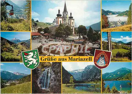 Cartes postales moderne Mariazell steiermark osterreich basilika und neuer hauptplatz