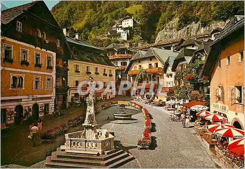 Moderne Karte Osterreich hallstatt am hallstattersee marktplatz salzkammergut