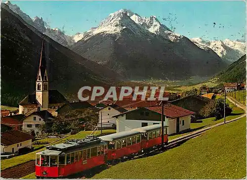 Moderne Karte Osterreich telfes 1000 m stubaitalbahn mit pinnistal habivht und stubaier gletscher tirol Train