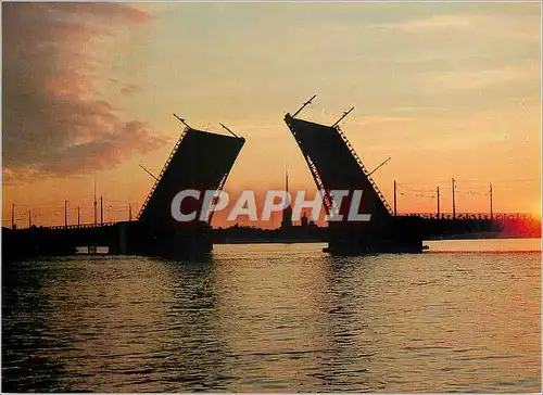 Cartes postales moderne White Nights View of the Peter and Paul Fortress and an open drawbridge Leningrad