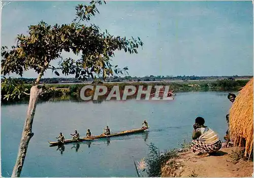 Moderne Karte Senegal Pirogue sur la riviere