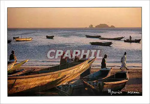 Moderne Karte Senegal Soumbedioune Attente de l'arrivee des pecheurs