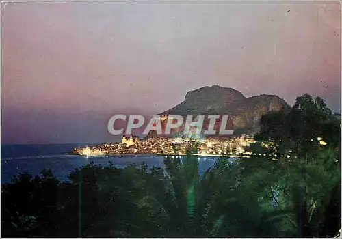 Moderne Karte Cefalu di notte vista dal Club Mediterranee