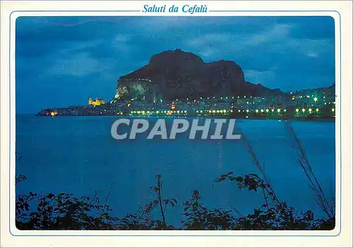 Cartes postales moderne Cefalu Vue generale la nuit