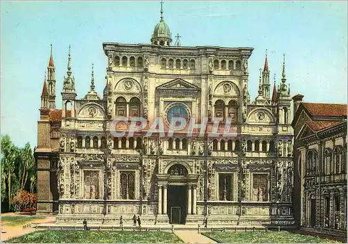 Moderne Karte Certosa di Pavia Facade de l'Eglise