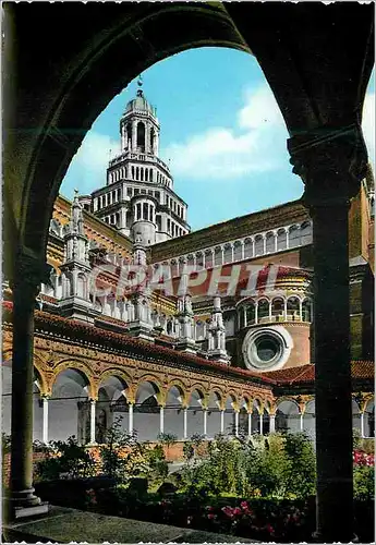 Cartes postales moderne Certosa di Pavia Cote sud de l'Eglise vu du petit Cloitre