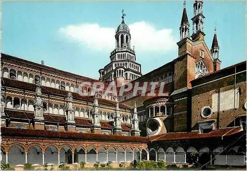 Cartes postales moderne Certosa di Pavia Cote sud de l'Eglise vu du petit Cloitre