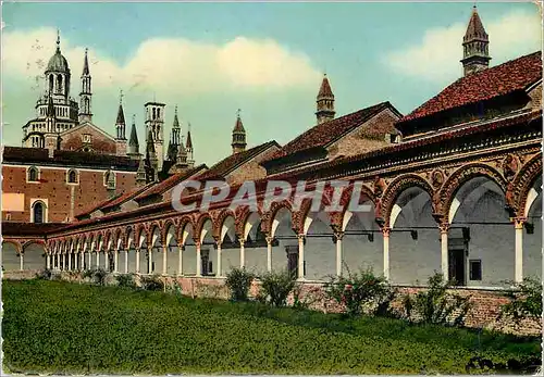 Moderne Karte Certosa di Pavia Un coin du grand cloitre avec l'entree aux cellules