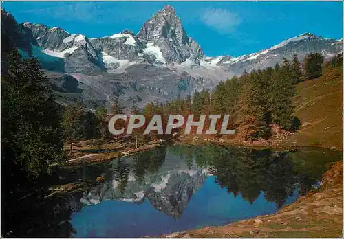 Cartes postales moderne Breuil-Cervinia Vallee d'Aosta Le Lac Bleu et Mt Cervin